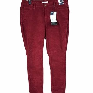 Corduroy Skinny High Rise (Pants Ribbon Red)